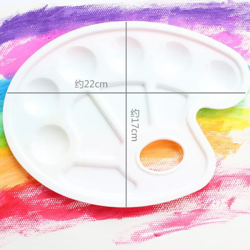 Plastic Oval Paint Palette With 10 Wells