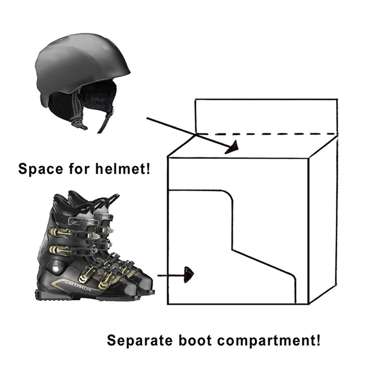 
Custom Double Heat Ski Travel Shoe Helmet Boot Bag Waterproof Ski Bag 