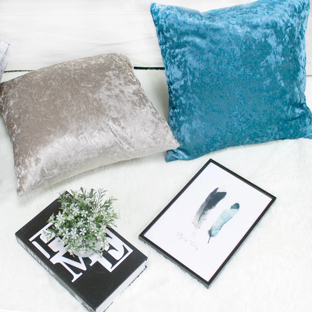 Wholesale crushed ice velvet european pillow case square fancy woven vintage home decor cushion covers