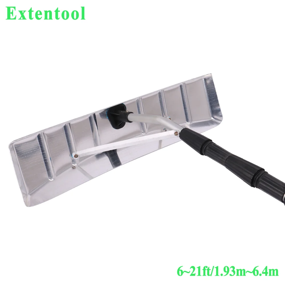 Extentool 20ft snow roof rake with aluminum telescopic pole for long handle Scraper for Roof Snow Shovel