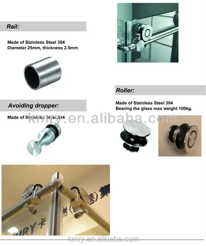 Нержавеющая Сталь Запчасти Дешевый Площади Скольжения Съемный Душевые кабины (KT8012)