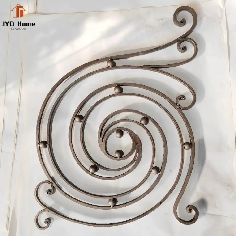 JYD Ornamental Wrought Iron Scroll Stair Railing Panels For Sale