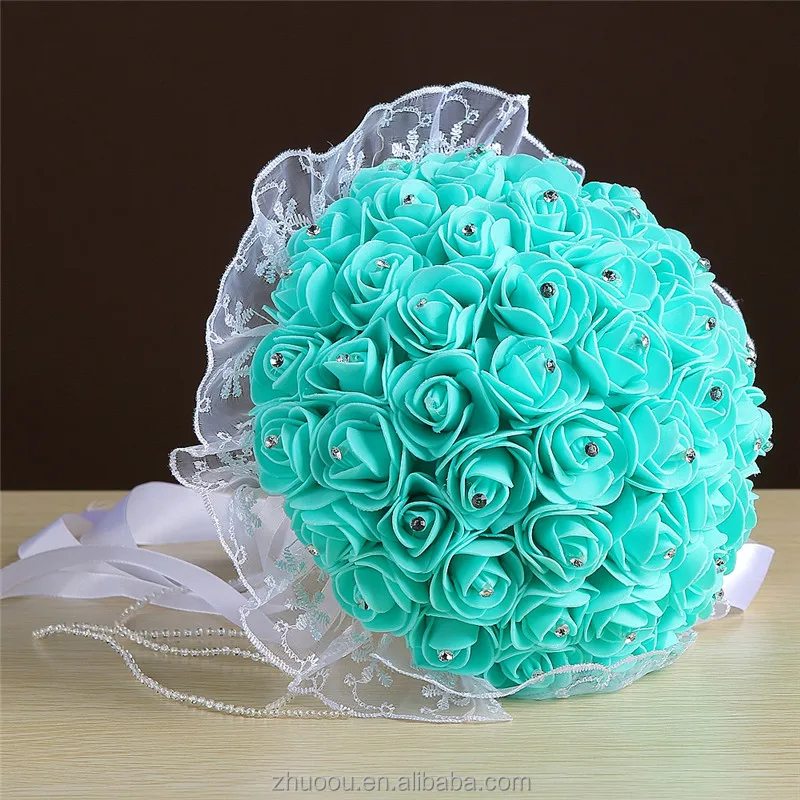 New Design Beautiful Artificial Foam Flowers Bride Wild Flower Bouquet for Wedding decoration