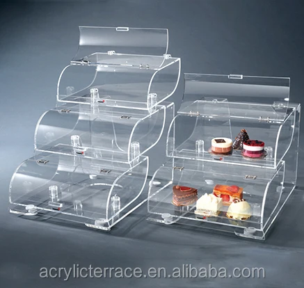 safety acrylic bakery display case custom modern cake display stand