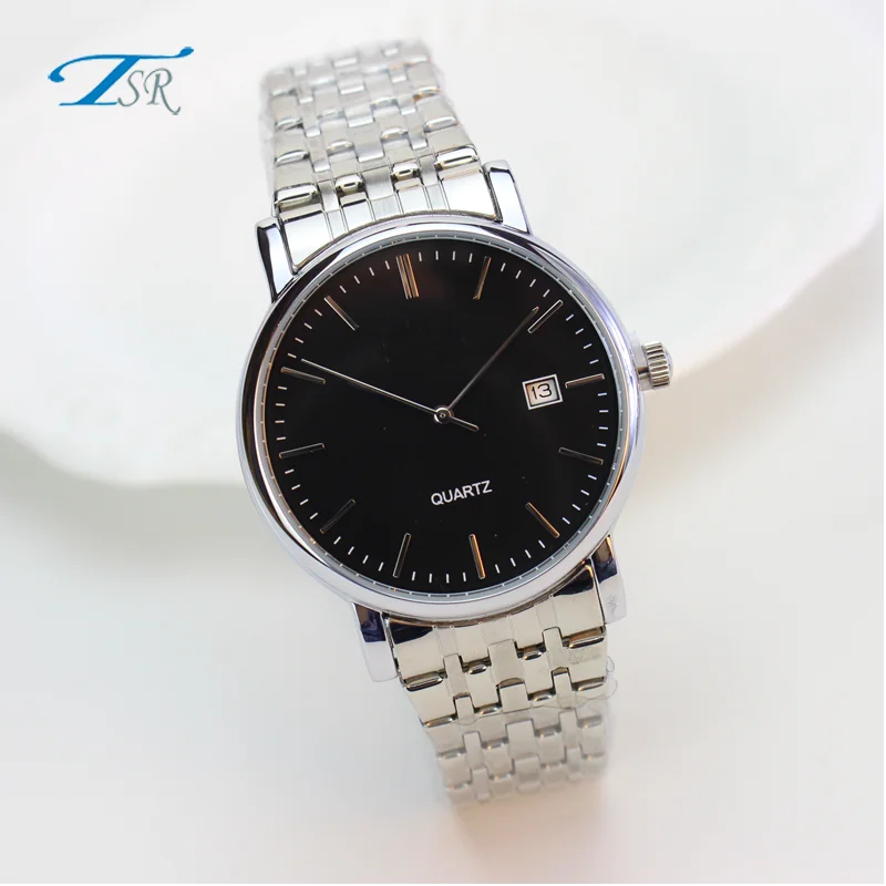 Stainless steel diamond quartz watches high quality stainless steel band lover watch chinese couple watch
