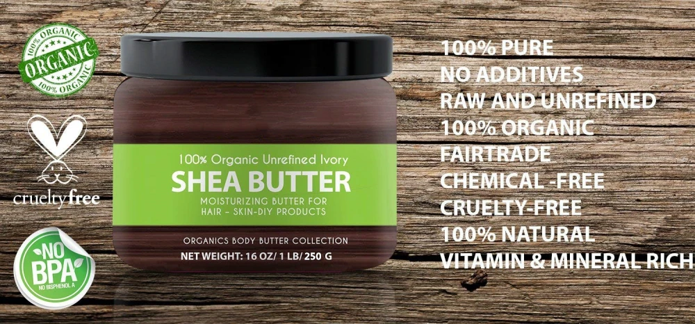 Raw Ivory Organic Pure Unrefined Shea Butter For Skin Care