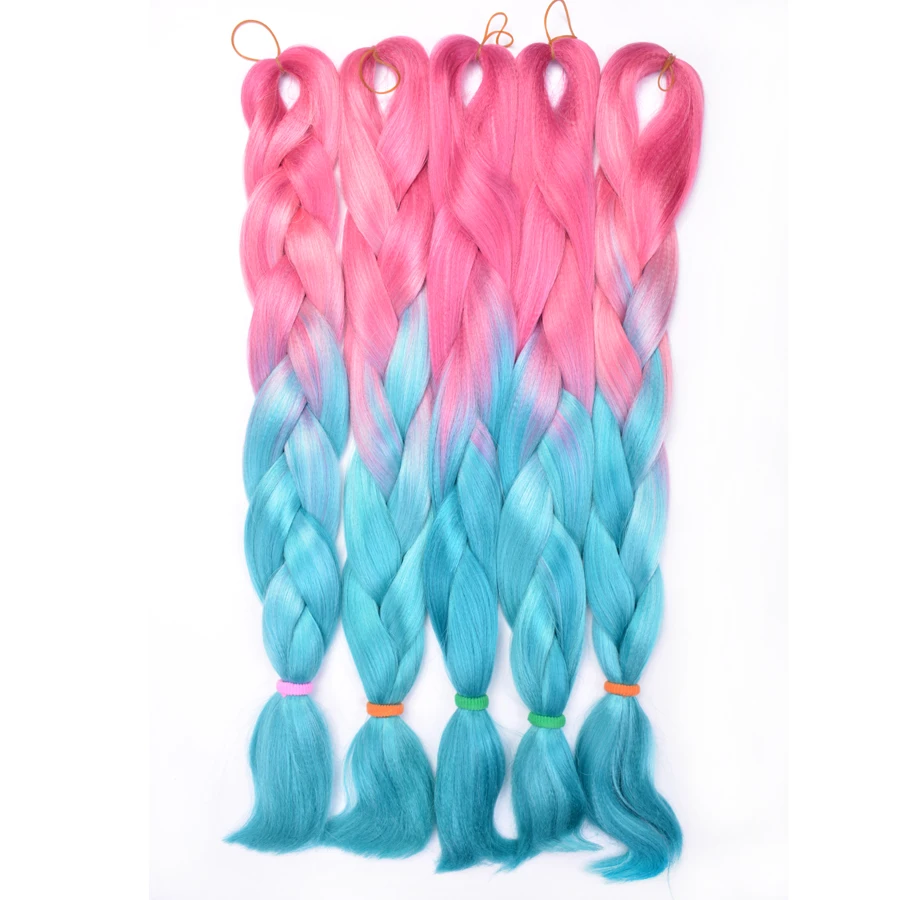 Hot sell 24inch 41inch 82inch Ombre Braiding Hair Extensions Synthetic crochet hair jumbo braid hair