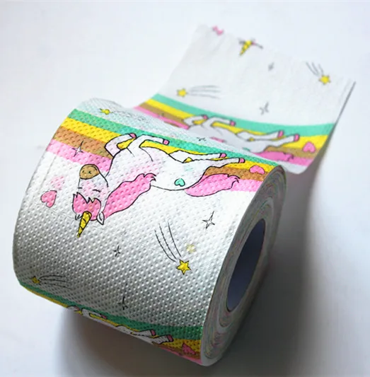 Pink unicorn paper napkin roll rainbow