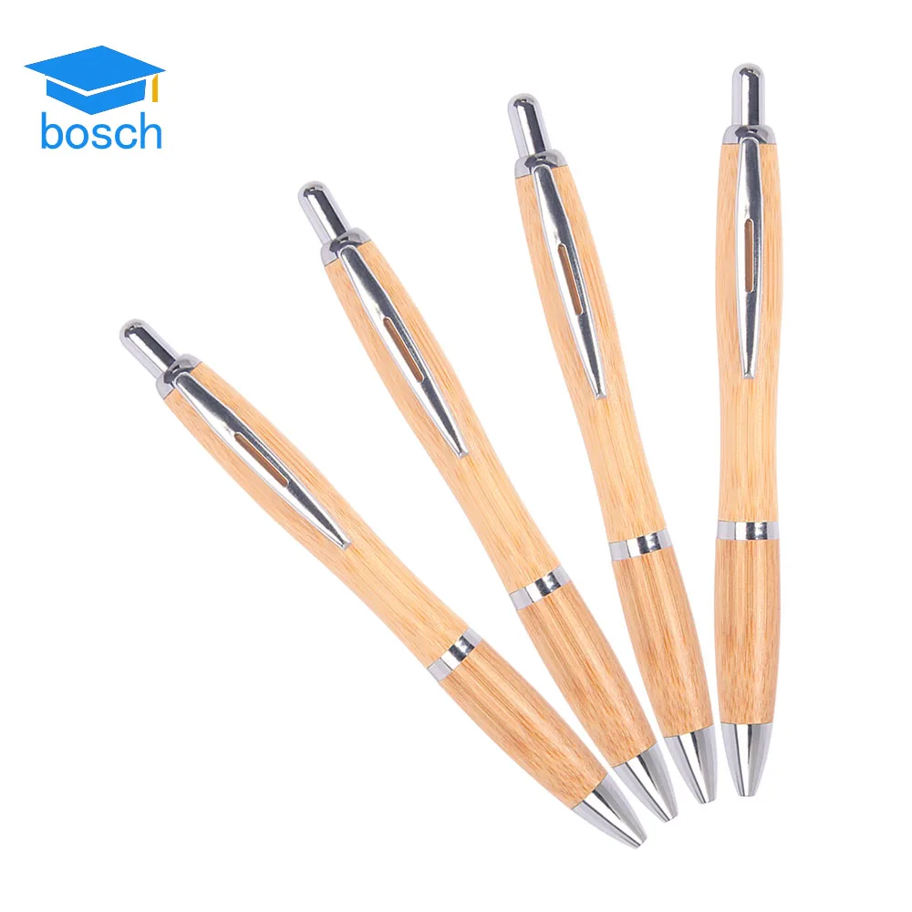 Promotional Customized Logo Eco-friendly Bamboo Ball Pen With Metal Clip New Gift pen