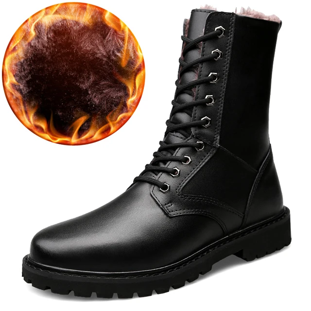 
Hiking Military Army Tactical Boots Mans Outdoor Leather High Top Desert Black Anti-Skid Land Shoes Walking Climbing Travel 