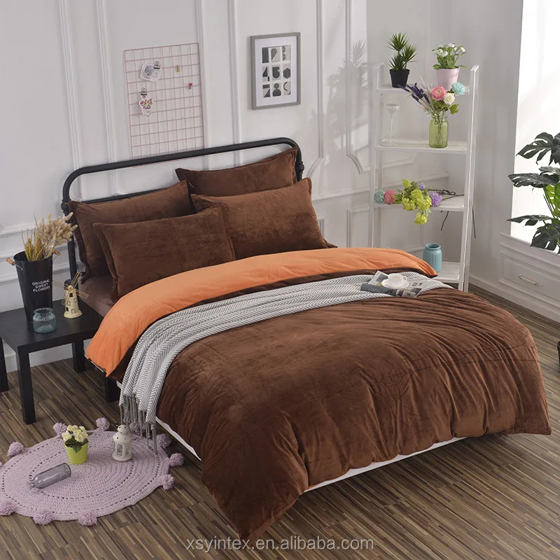 Luxury Collection Ultra Soft Flannel Coral Plush Fleece Duvet Cover Set