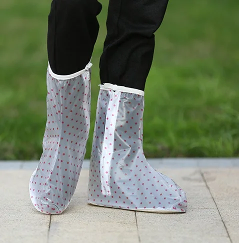 
Dot print Transparent PVC rain boots / shoes cover 