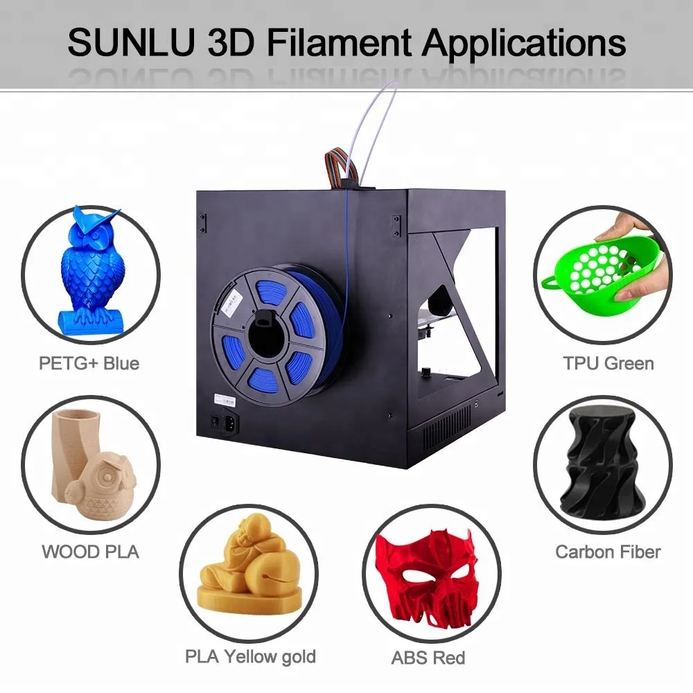 Sunlu 3D Black Abs 5Kg Filament 175 Abs Plastic Rod Hdpe Filament 3D Printer