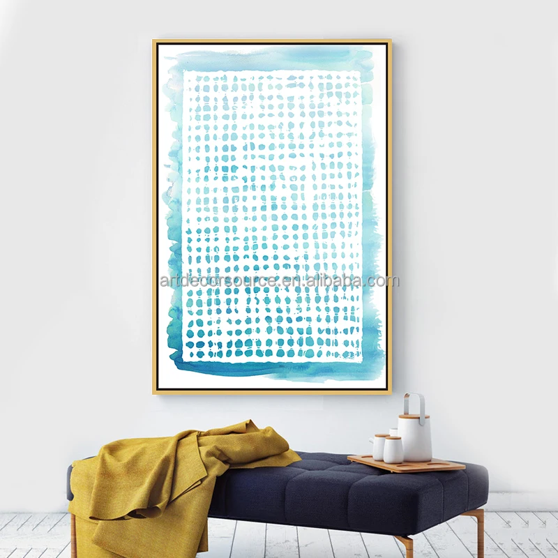 
Custom nordic decorative blue wall art canvas print abstract painting 