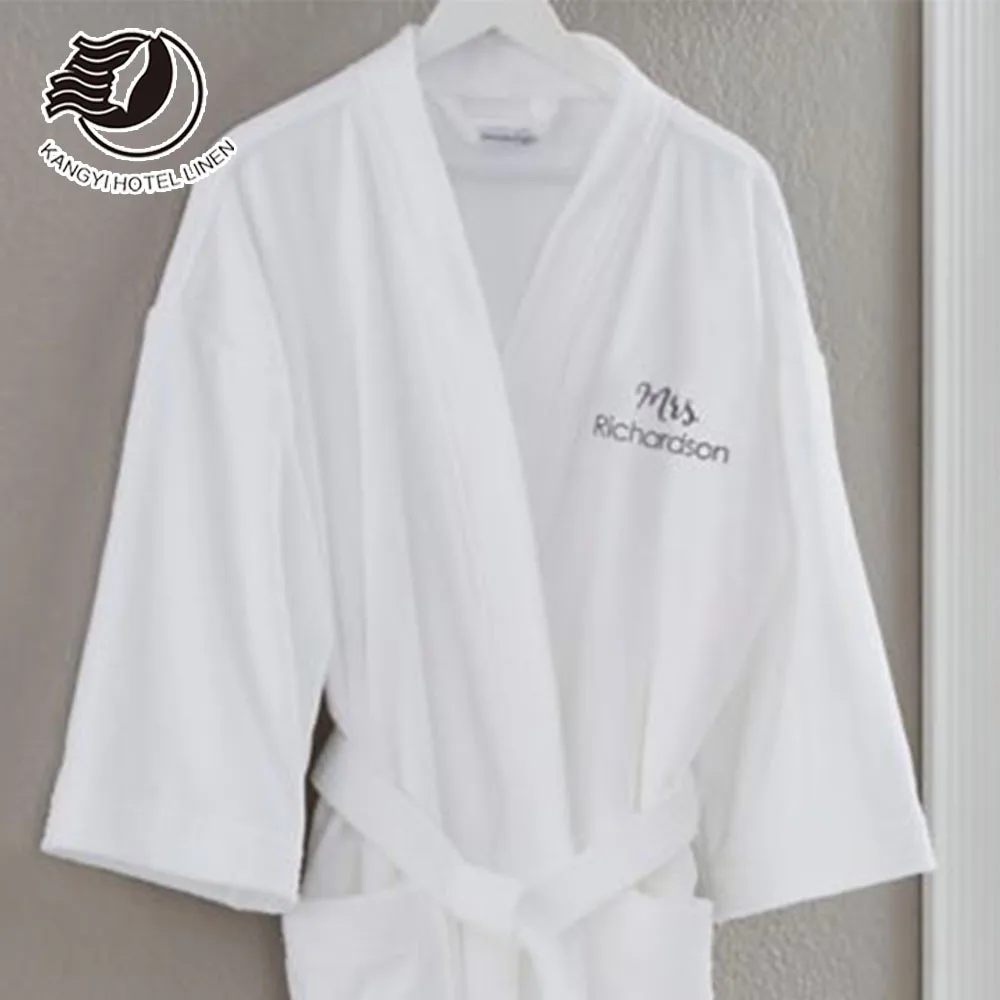 5 Star Hotel Bathrobe White Coral Fleece Bthrobe Luxury Warm Fleece Bathrobe