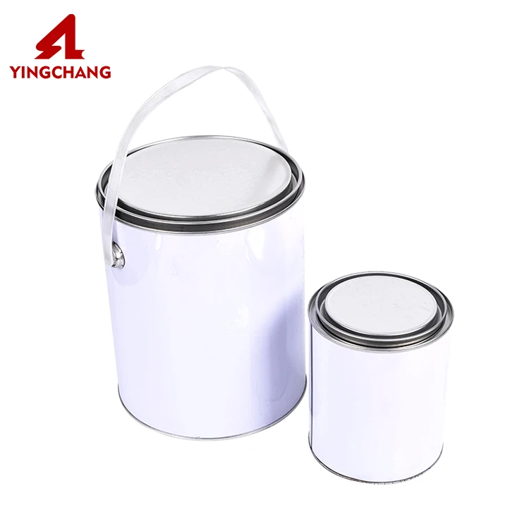 1L white round metal tin can manufacturer