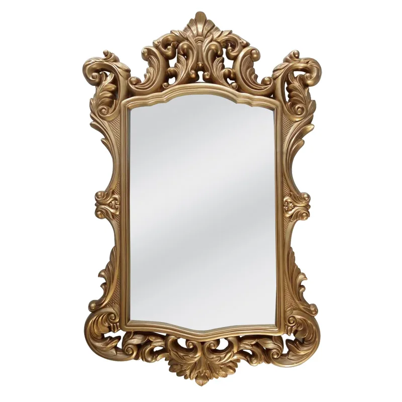 PU decorative gold plastic polyurethane french  decor wall mirror frame gold mirror