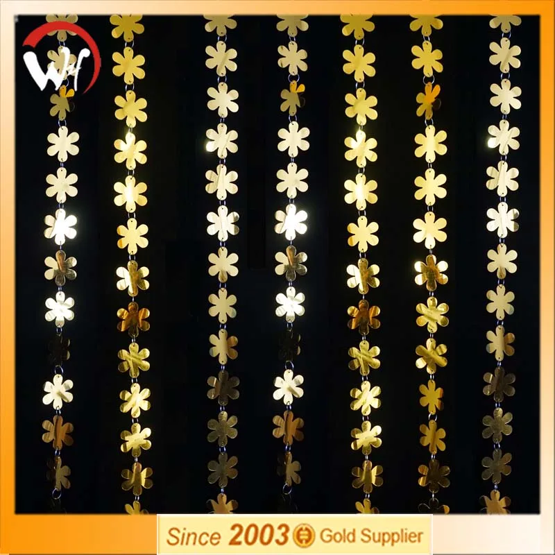 Gold and silver shimmer discs strands sequin curtain