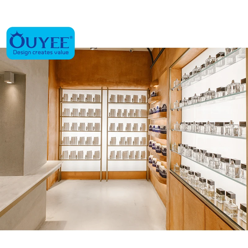 Perfume Display Shelf Shop Interior Design Decoration Furniture Perfume Display Cabinet Perfume Showcase Display Table