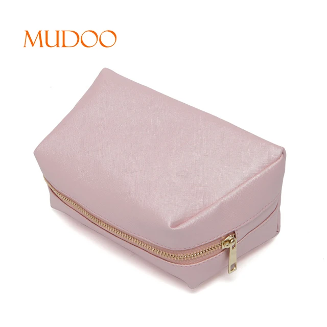 Pink PU Cosmetic Bag Waterproof Makeup Bag Customized
