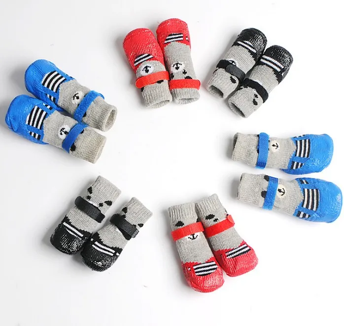
4pcs No Slip Dog Shoes Rain Wear Waterproof Non-slip shoes and socks Paw Protector Outdoor Sock for Medium Large Dogs 