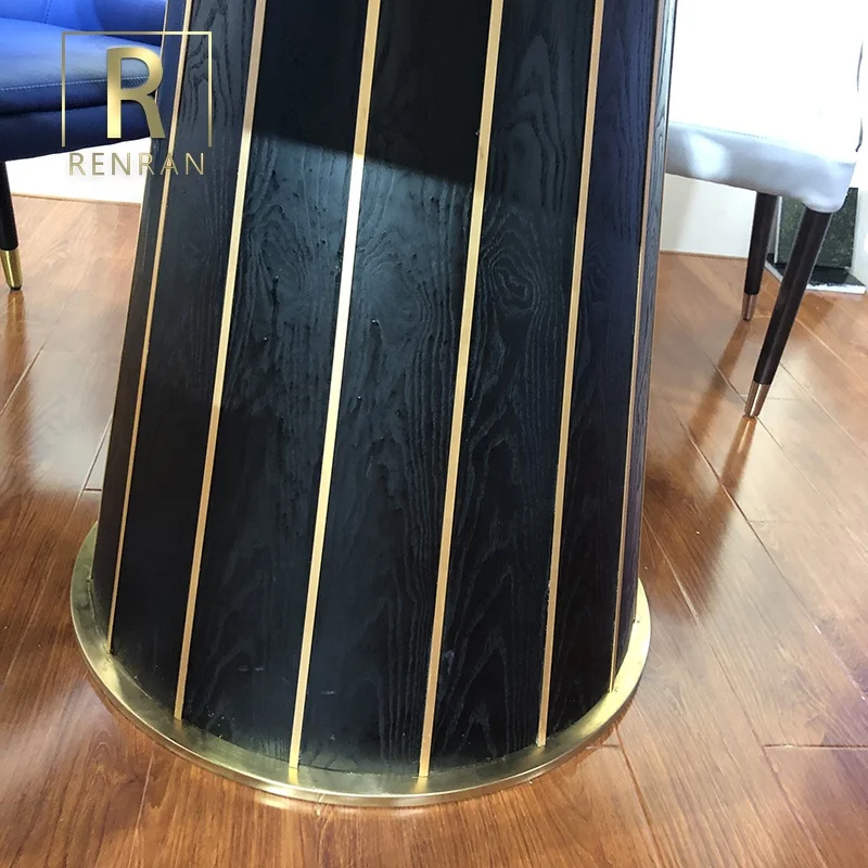 Новейший современный дизайн элегантный роскошный обеденный стол кухня круглый вращающийся из Королевского мрамора