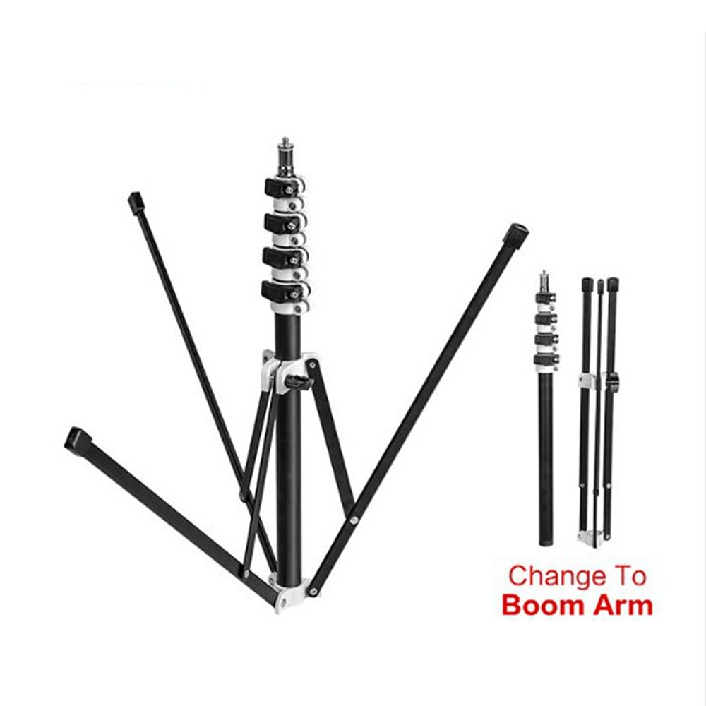 HPUSN B5 Folding Tripod Photo Studio Detachable Light Stand with Lamp Holder