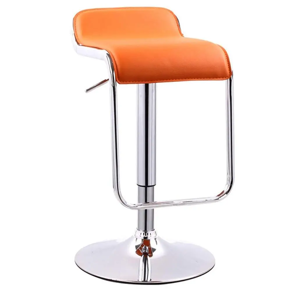 Height Adjustable Backrest Swivel Chair Stainless Steel Dining Chair PU Leather Reception for Kitchen Dining Room