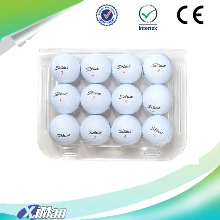 Custom transparent plastic clamshell blister packaging for 12 golf balls