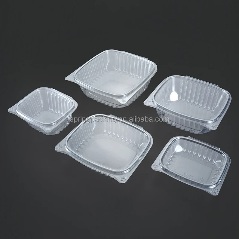 
custom round rectangular square oval-shape blister PET BOPS food packaging Plastic sushi box 