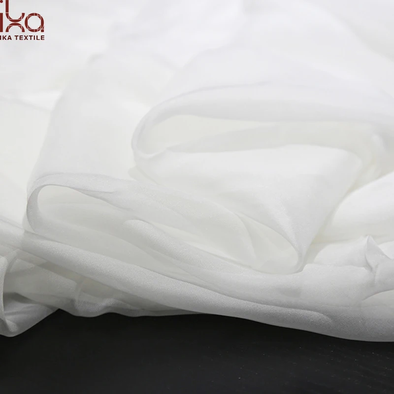 8mm Natural White Silk Chiffon Fabric 114 cm Width for Dyeing