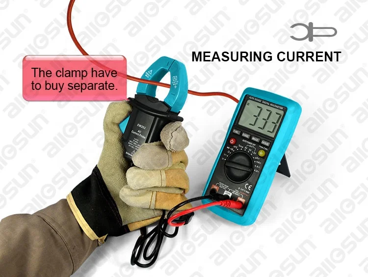 All-sun EM420A Autorange Digital Multimeter LCD Auto Range Digital Multimeter Buzz AC DC Volt Amp OHM Temp Tester US Ship
