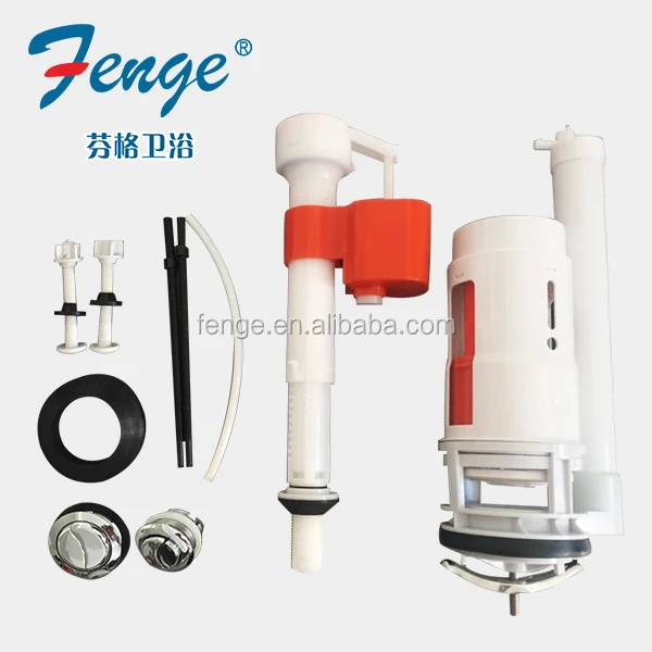 
ABS and POM material toilet cistern fitting including dual flush valve fill valve 