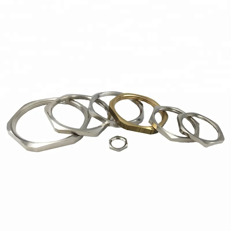 Free sample nickel plated brass cable gland  hexagonal lock nut for industry