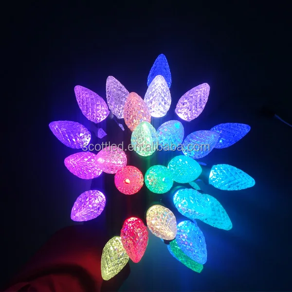 S20 c7 C9 Crystal light black wire LED programmable ws2811 christmas lights