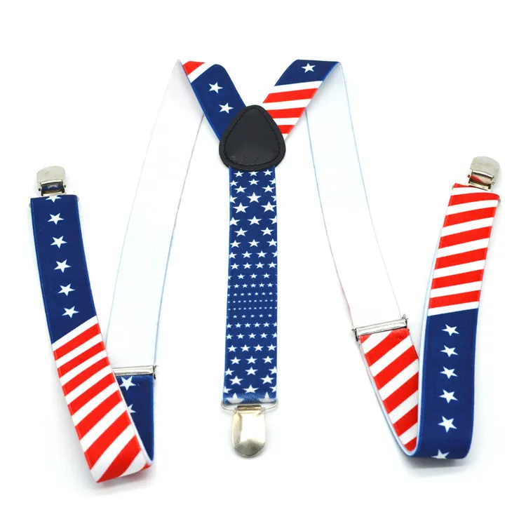 Cartoon style unisex  general elastic  suspender adjust  adult 3clips braces  for  trousers