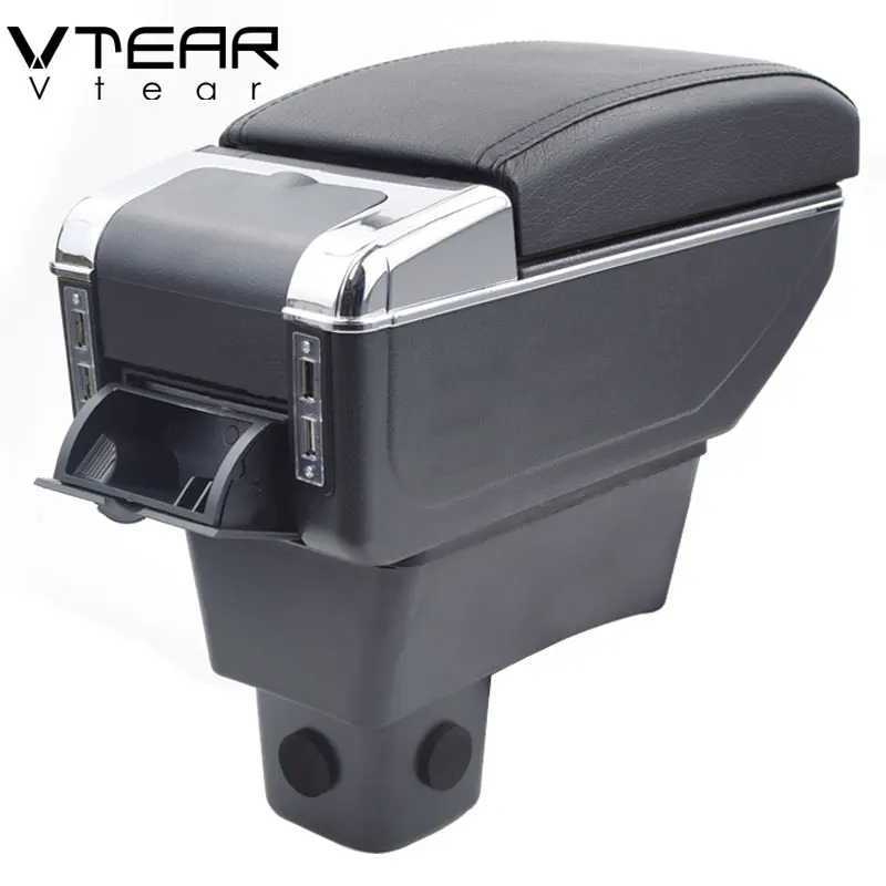 Vtear Swift Armrest USB Charging Heighten Double Layer Storage Box Central Store Content Arm Rest Accessories 08-17 for Suzuki