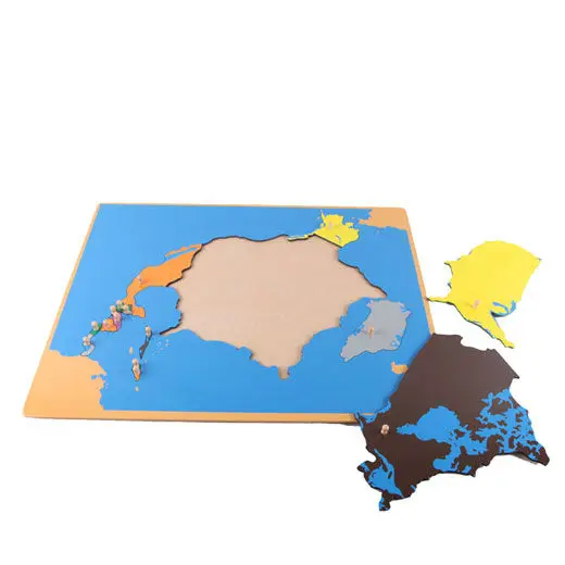 Educational children toys with Montessori Puzzles Maps with Cabinet G004