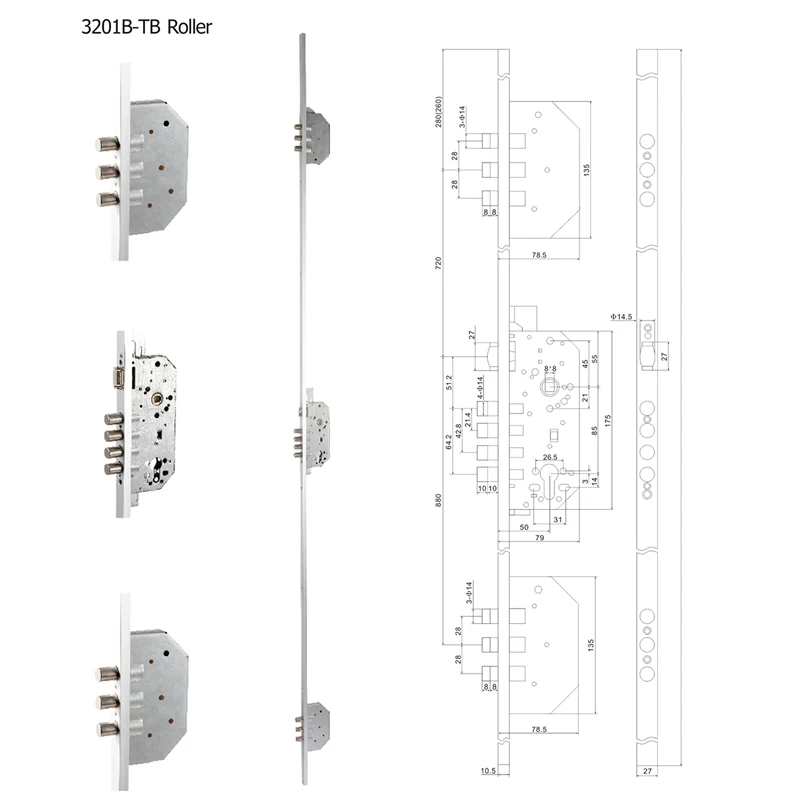 3201B High safe mortise lock body spain market