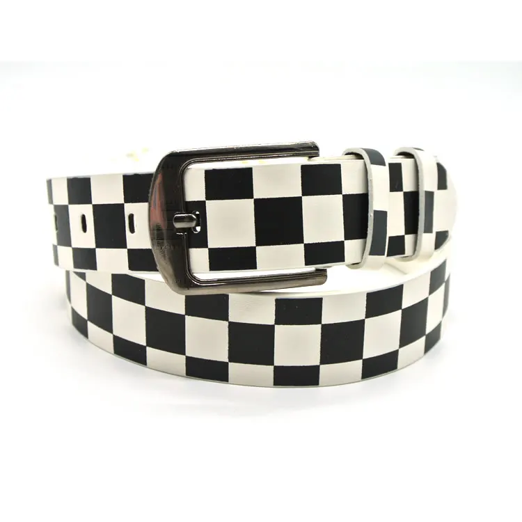 Fashionable Star Letter Print Pu Leather Men Custom Printed Belts