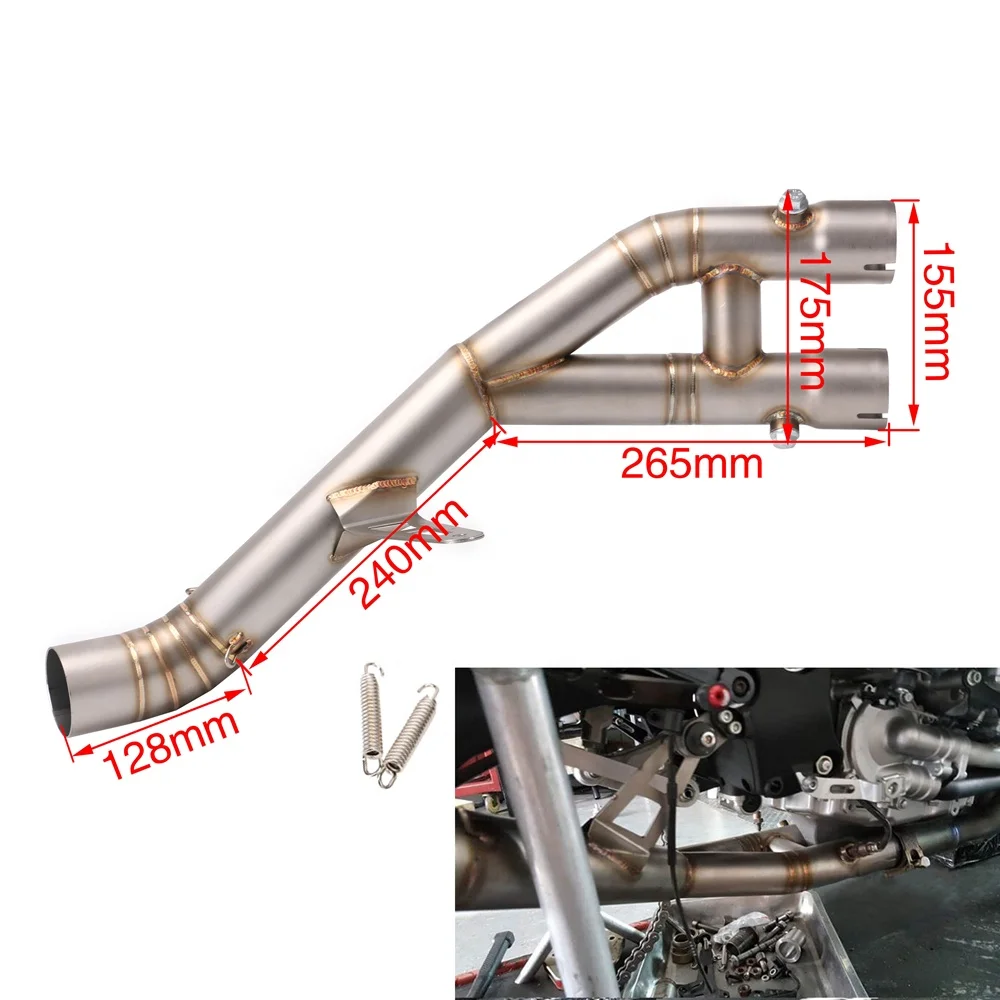 
Stainless Steel Mid Pipe Motorbike Motorcycle Middle Link Exhaust Muffler for YAMAHA YZF-R1 2015 