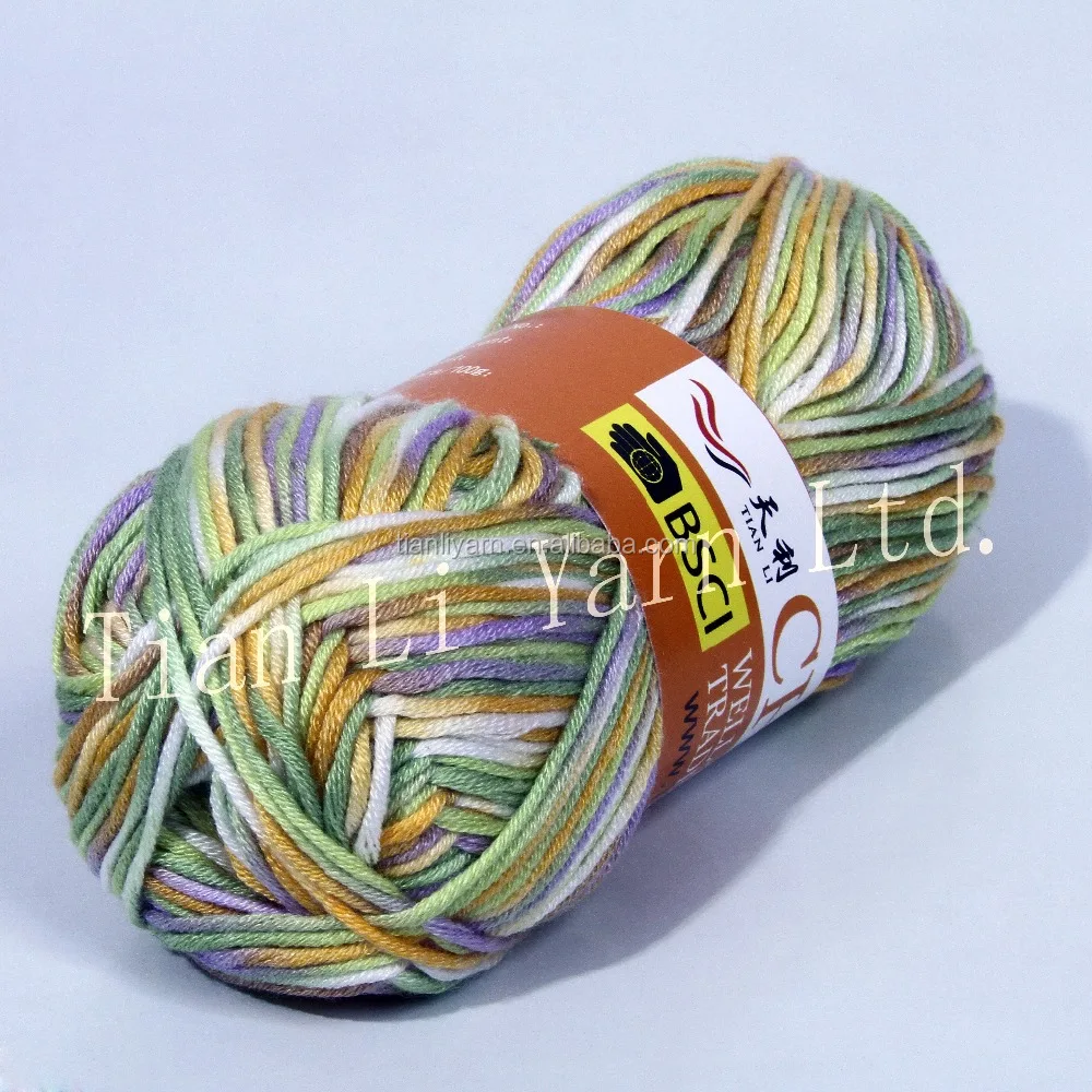 Bamboo Yarn Acrylic Yarn Hand Knitting Yarn Mutil-color Yarn