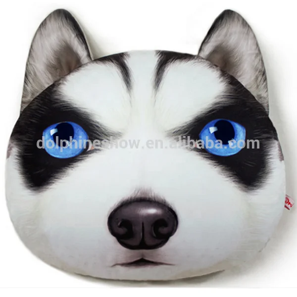 Оптовая продажа рекламная 3d декоративная подушка в форме животного модная забавная плюшевая мягкая для лица собаки