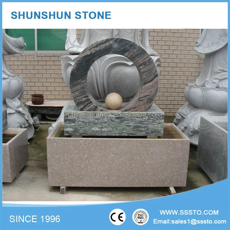 Недорогой гранит камень Фортуна шар фонтан воды красивые F-015