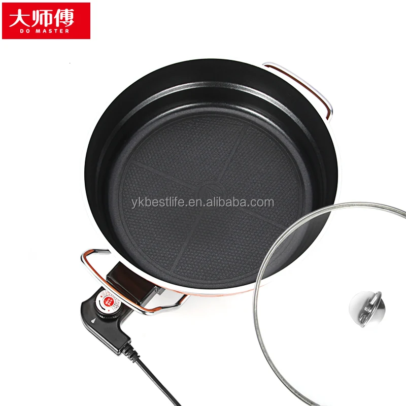 
12" Round aluminum die-cast multi electric deep cooking hot pot 
