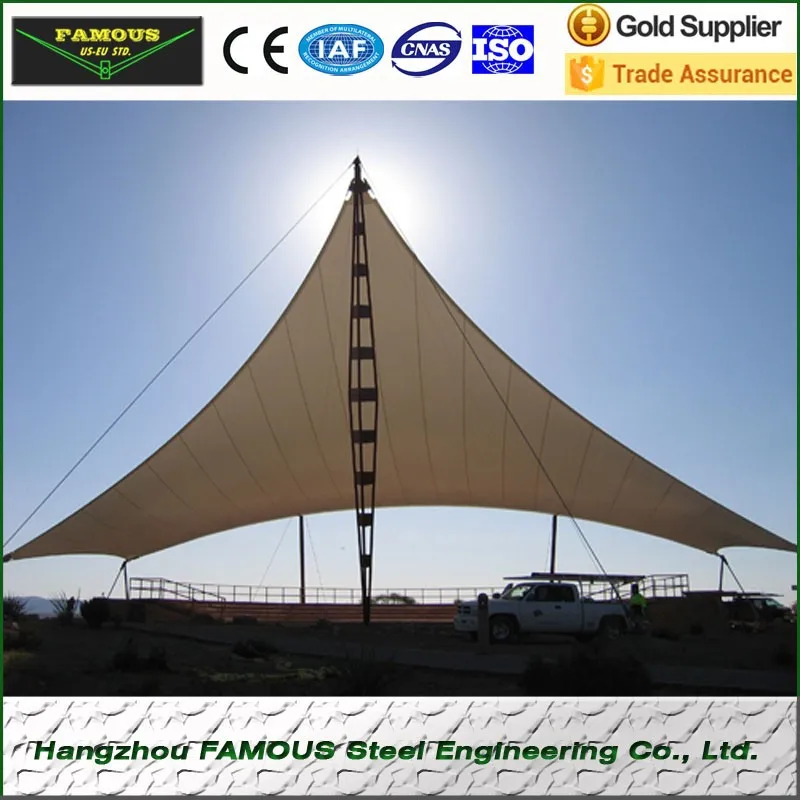 
PVC PVDF PTFE cover membrane structure for stadium and carport 