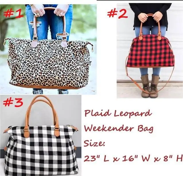 
Wholesale Monogrammed Plaid & Leopard Weekenders Tote 