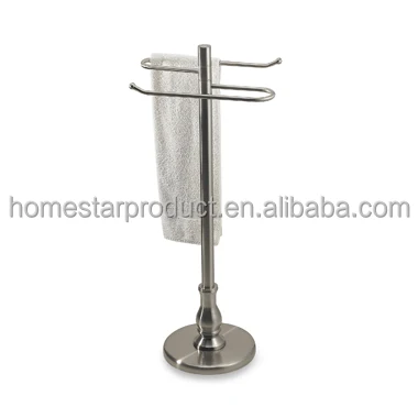 bathroom accessories floor freestandign swing arms towel holder chrome