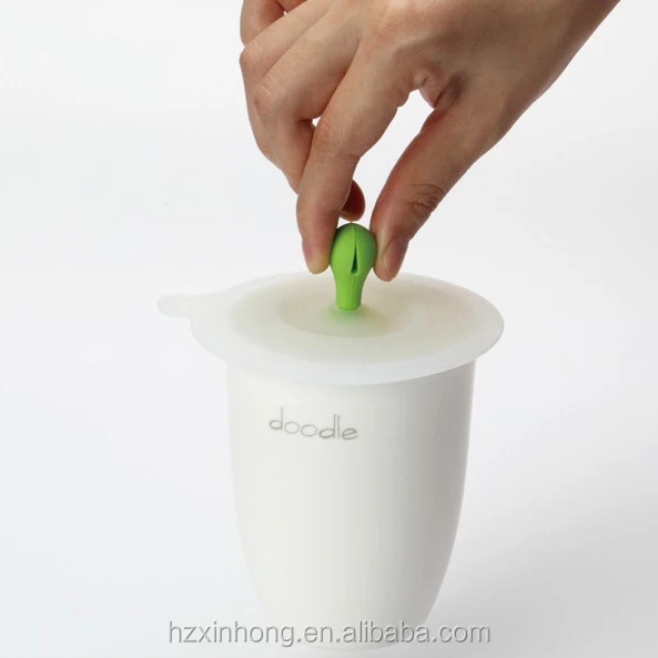 OEM design silicone drinking wine glass cover, suction cup lid