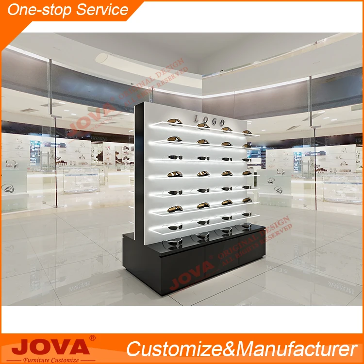 Modern optical shop equipment wood and glass optical display cabinets tray for eyewear shop